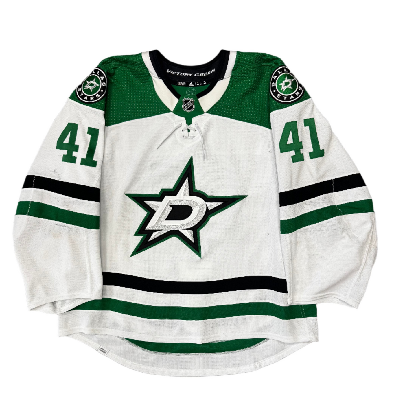 Photo of Dallas Stars #41 Wedgewood Away Game Worn jersey - Front View
