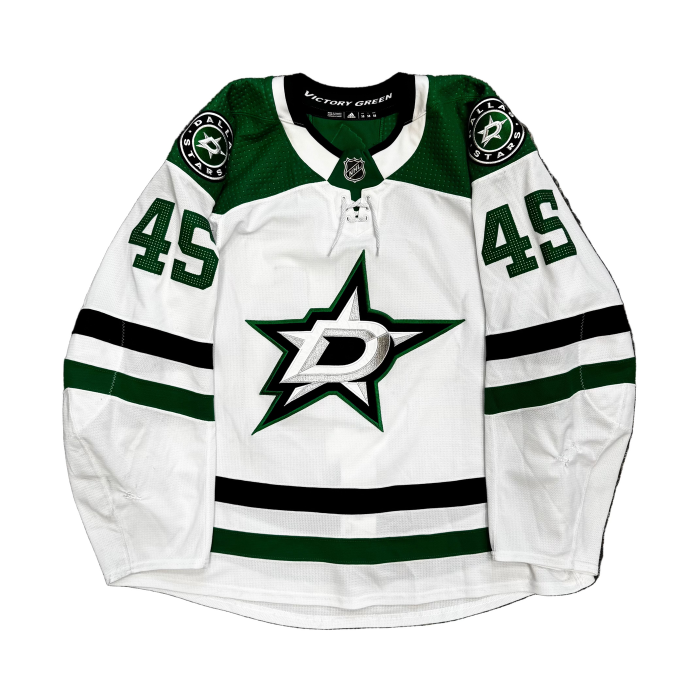 Photo of Dallas Stars Roman Polak Game Worn Away Jersey - Front View