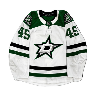 Photo of Dallas Stars Roman Polak Game Worn Away Jersey - Front View