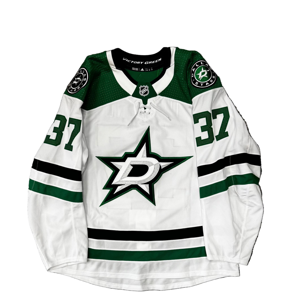 Photo of Dallas Stars Justin Dowling Game Worn Away Jersey - Front View
