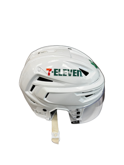 Photo of Dallas Stars #46 Game Worn Away White Hockey helmet - Left side View