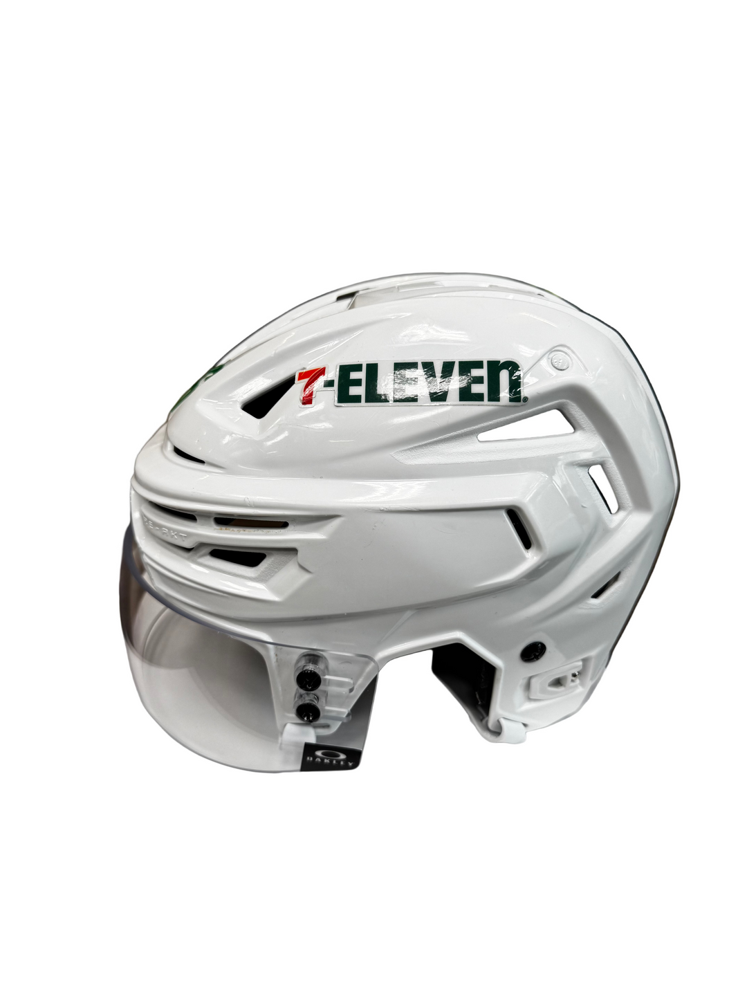 Photo of Dallas Stars #46 Game Worn Away White Hockey helmet - Right side View