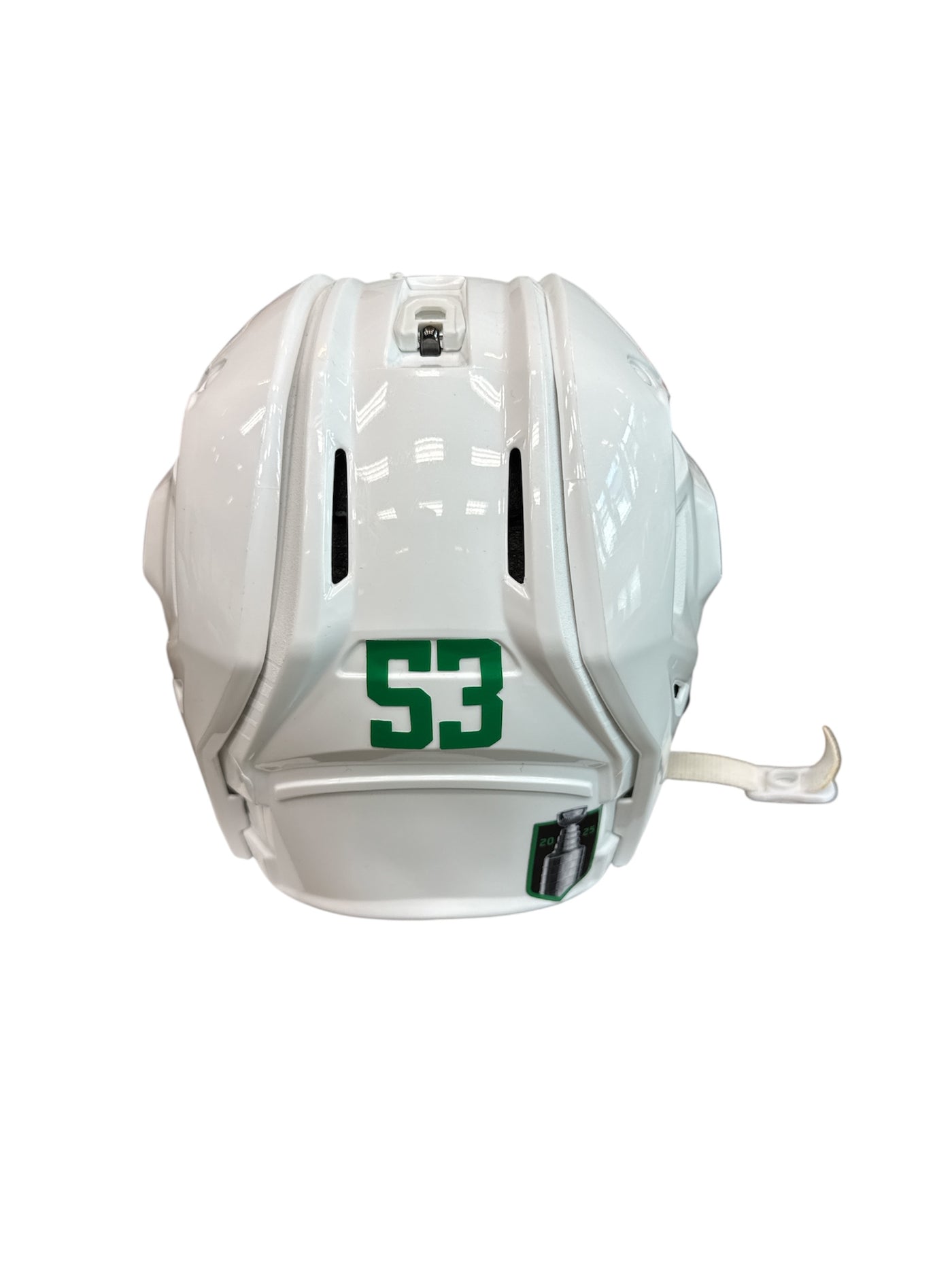 Photo of Dallas Stars #53 Away Game Worn Helmet - Back View