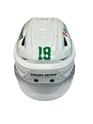 Photo of Dallas Stars #18 Game Worn Away Helmet - Front View