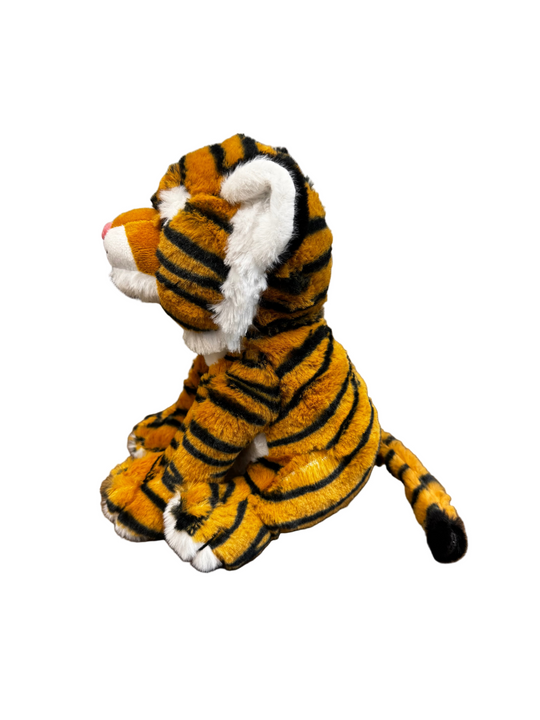 Photo of a plush tiger with Dallas Stars Logo - Side View