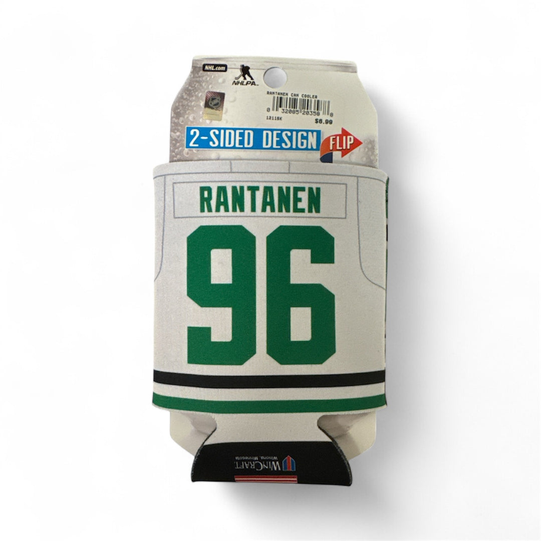 Koozie with Rantanen 96 design on a white background