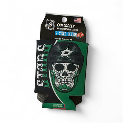 Can cooler with skull design and NHL branding on a white background