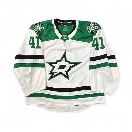 Photo of Dallas Stars Away Set 1 Scott Wedgewood Game Worn Jersey - Front View 