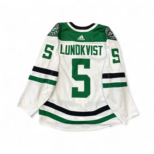 Photo of Dallas Stars Away Set 1 Nils Lundkvist Game Worn Jersey - Back View