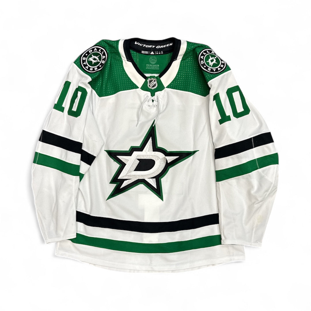 Photo of Dallas Stars #10 Dellandrea Game Worn Jersey Away White - Front View