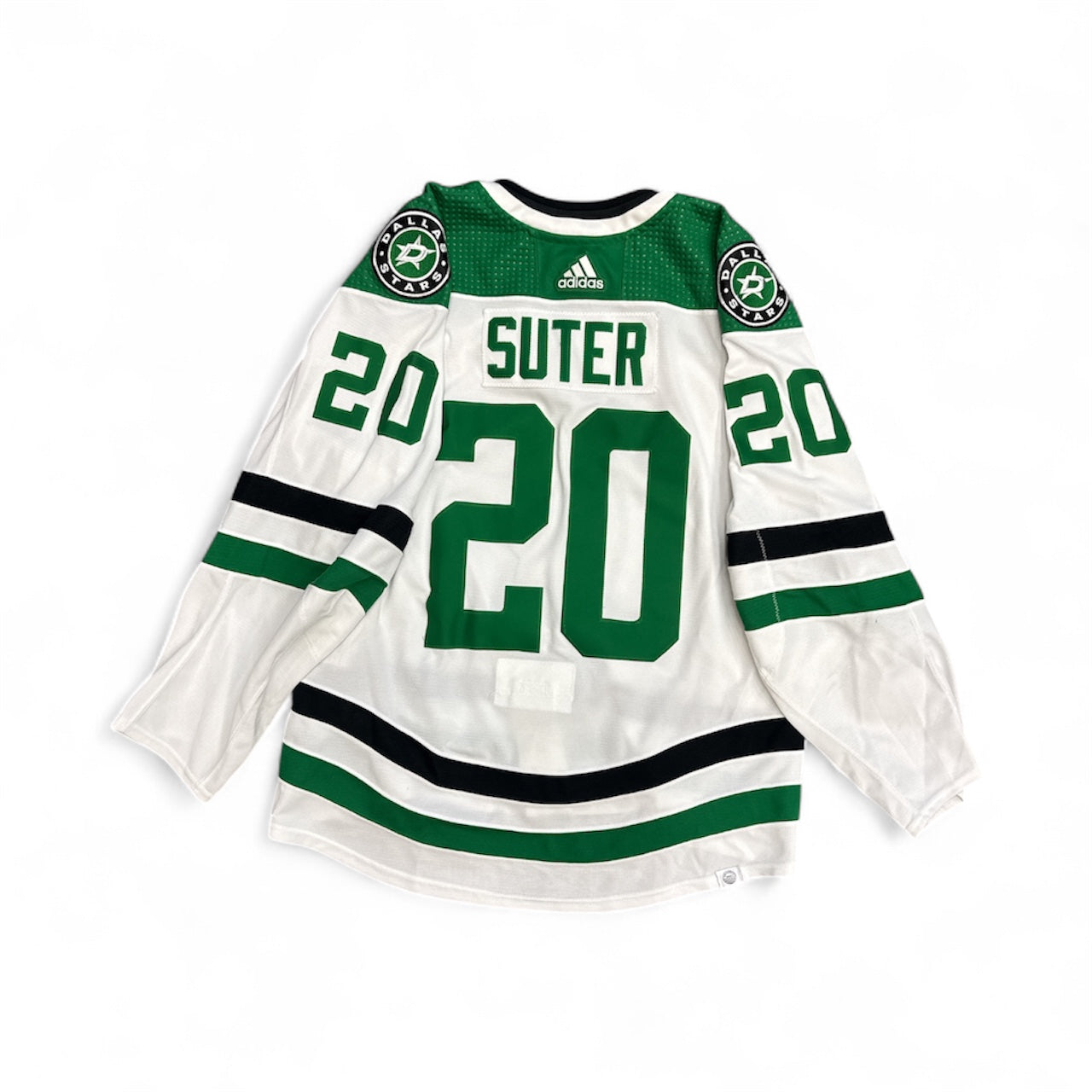 Photo of Dallas Stars #20 Suter Game Worn Jersey Away White - Back View