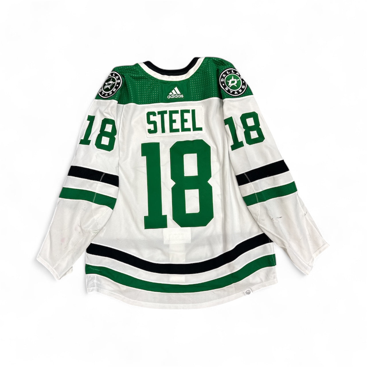 Photo of Dallas Stars #18 Steel Game Worn Away Jersey - Back View