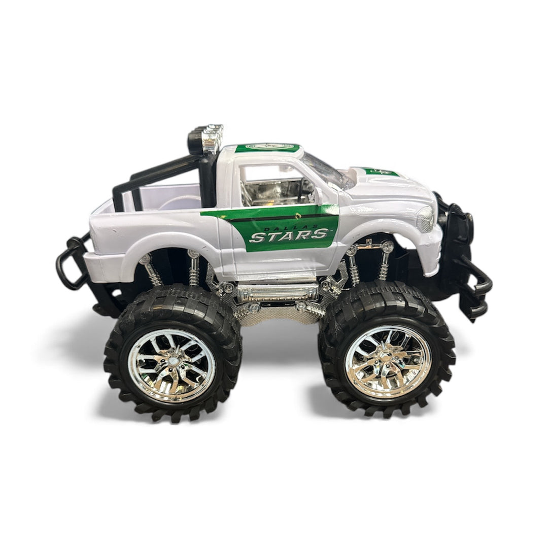 Dallas Stars Toy monster truck with large wheels on a white background side view