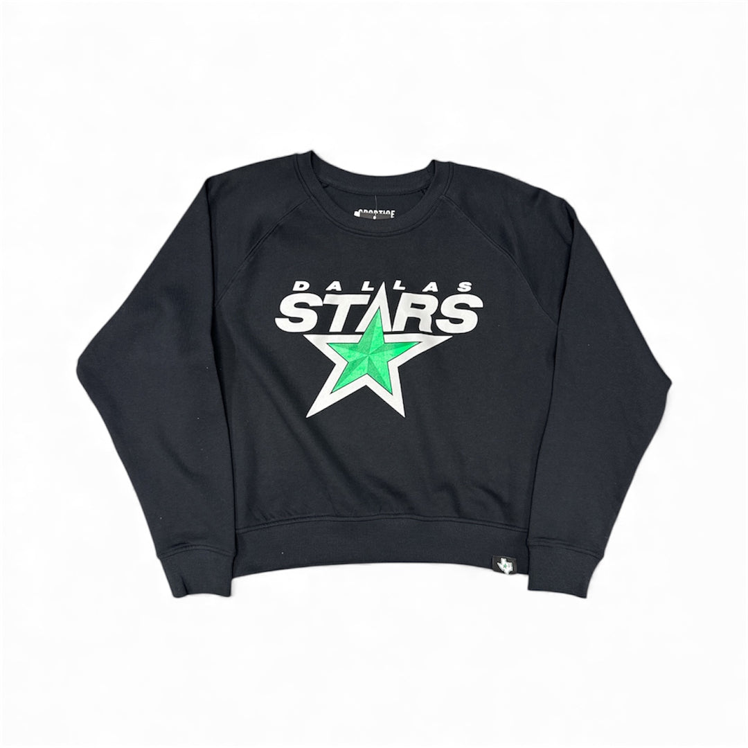 Black sweatshirt with 'Dallas Stars' logo on a white background