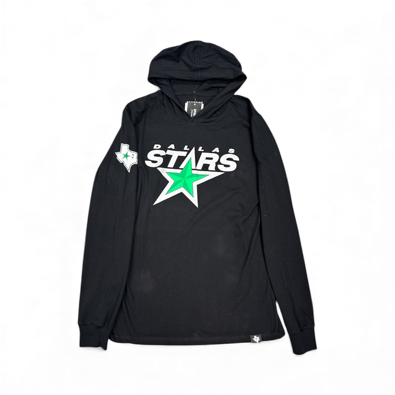 Black hoodie with Dallas Stars logo on a white background