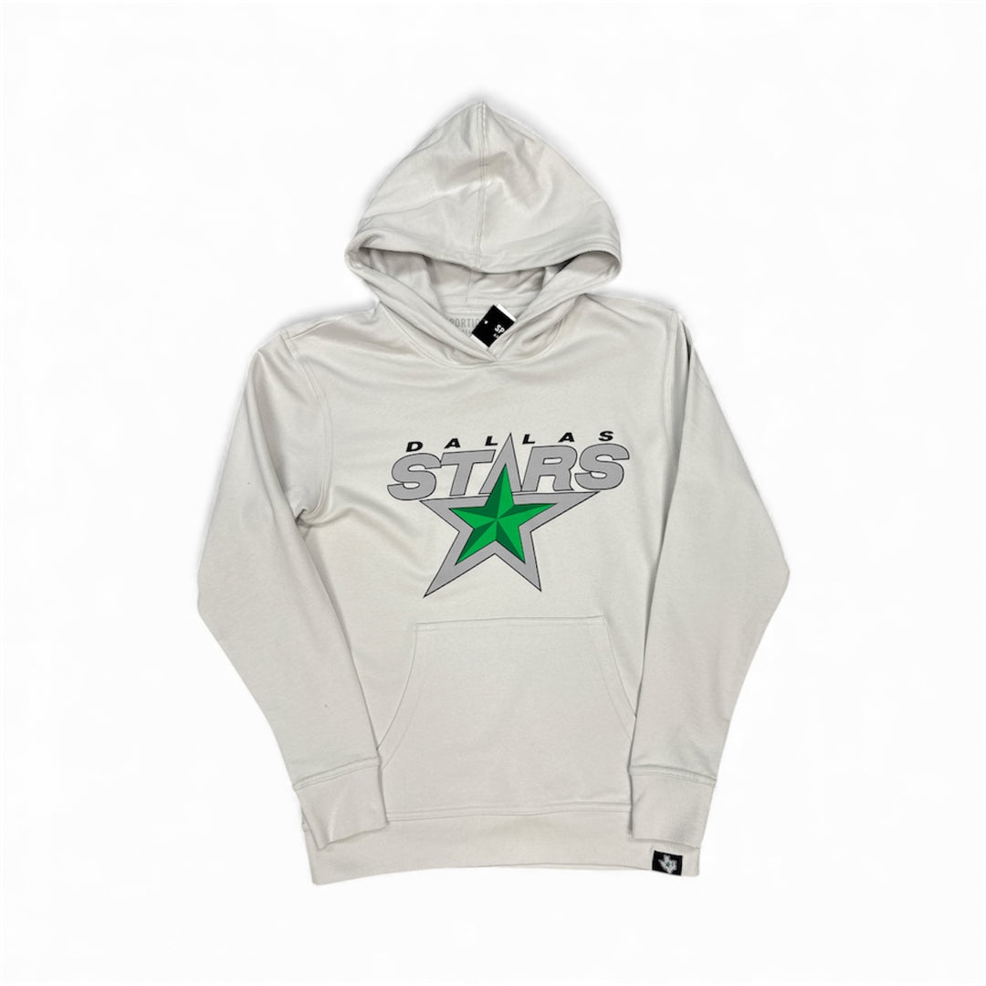 Photo of White hoodie with Dallas Stars 3rd logo on a white background