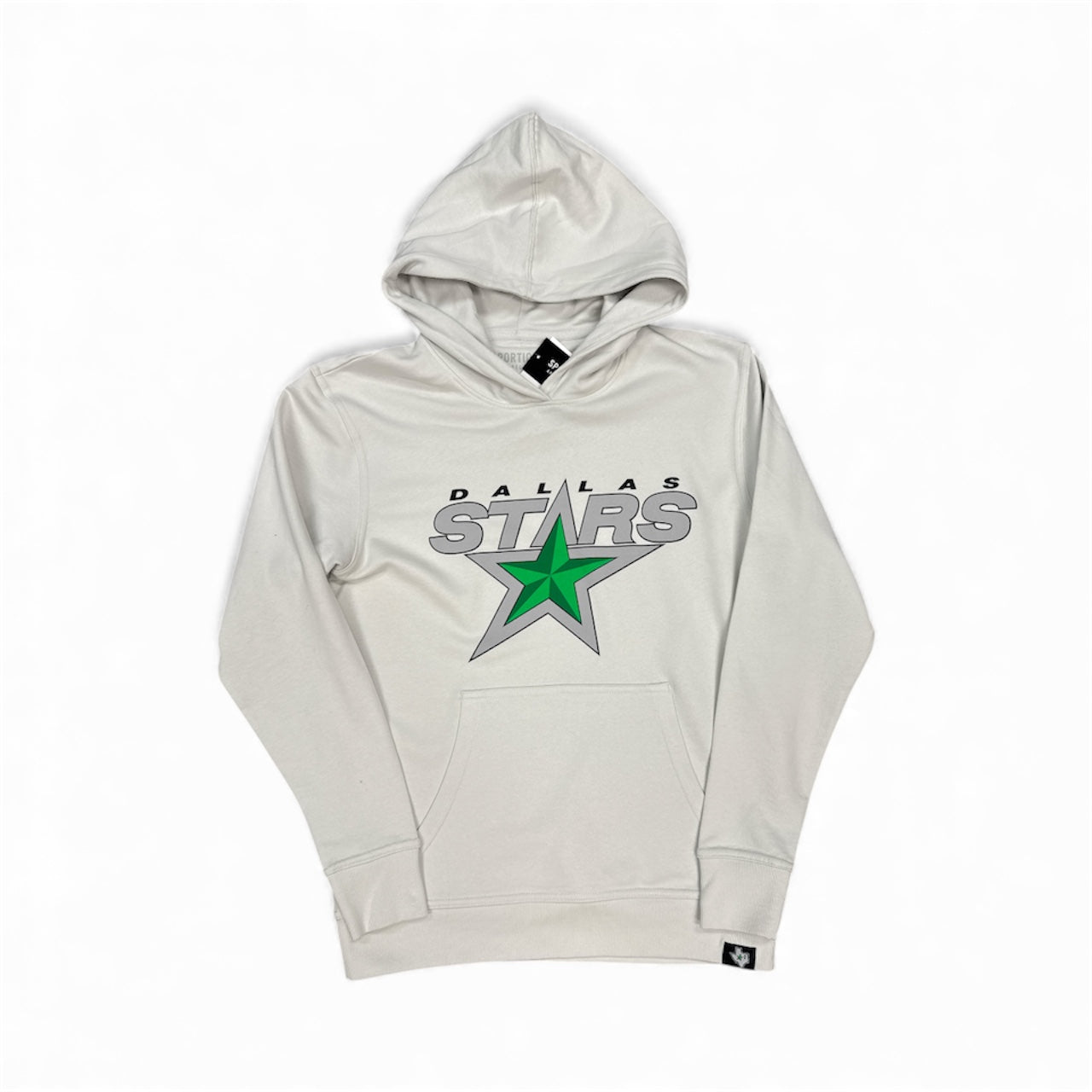Photo of White hoodie with Dallas Stars 3rd logo on a white background