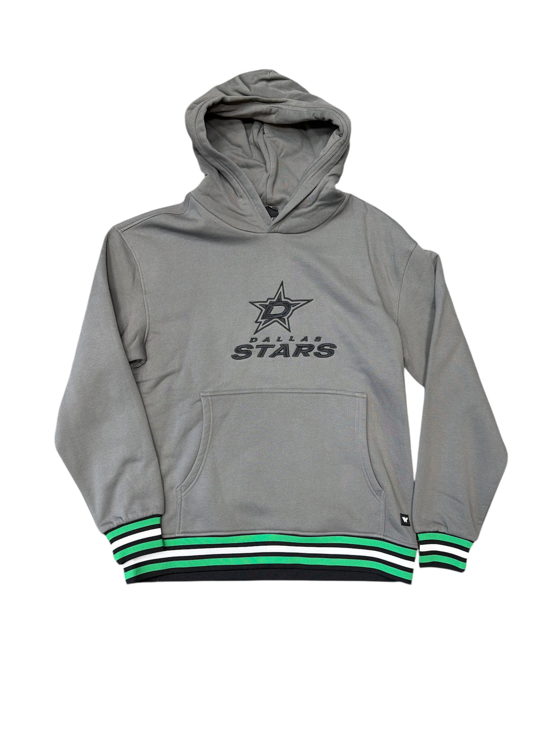 Gray hoodie with Dallas Stars logo on a white background