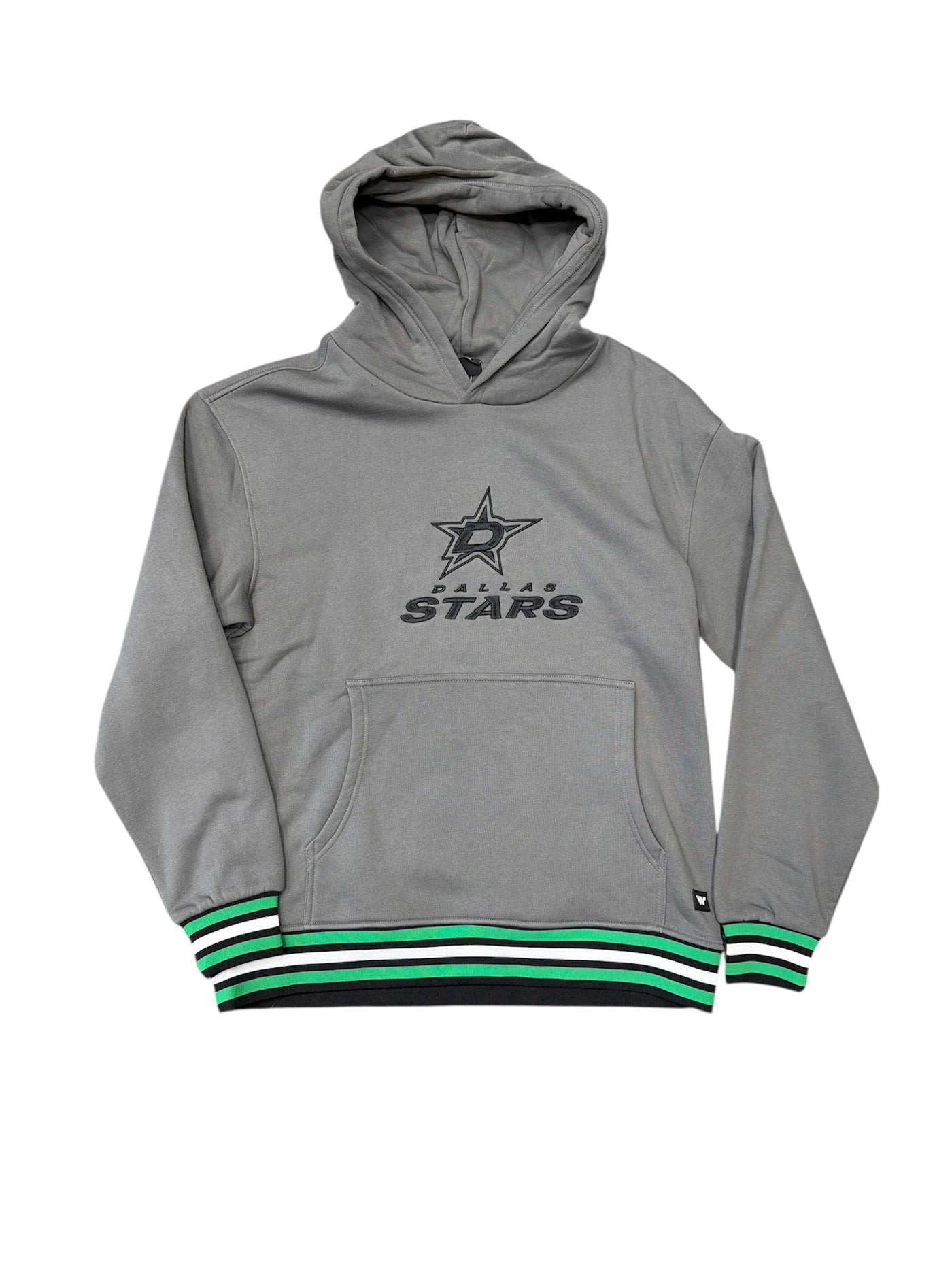 Gray hoodie with Dallas Stars logo on a white background