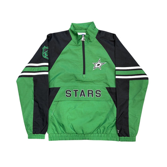 Green and black jacket with 'Stars' branding on a white background