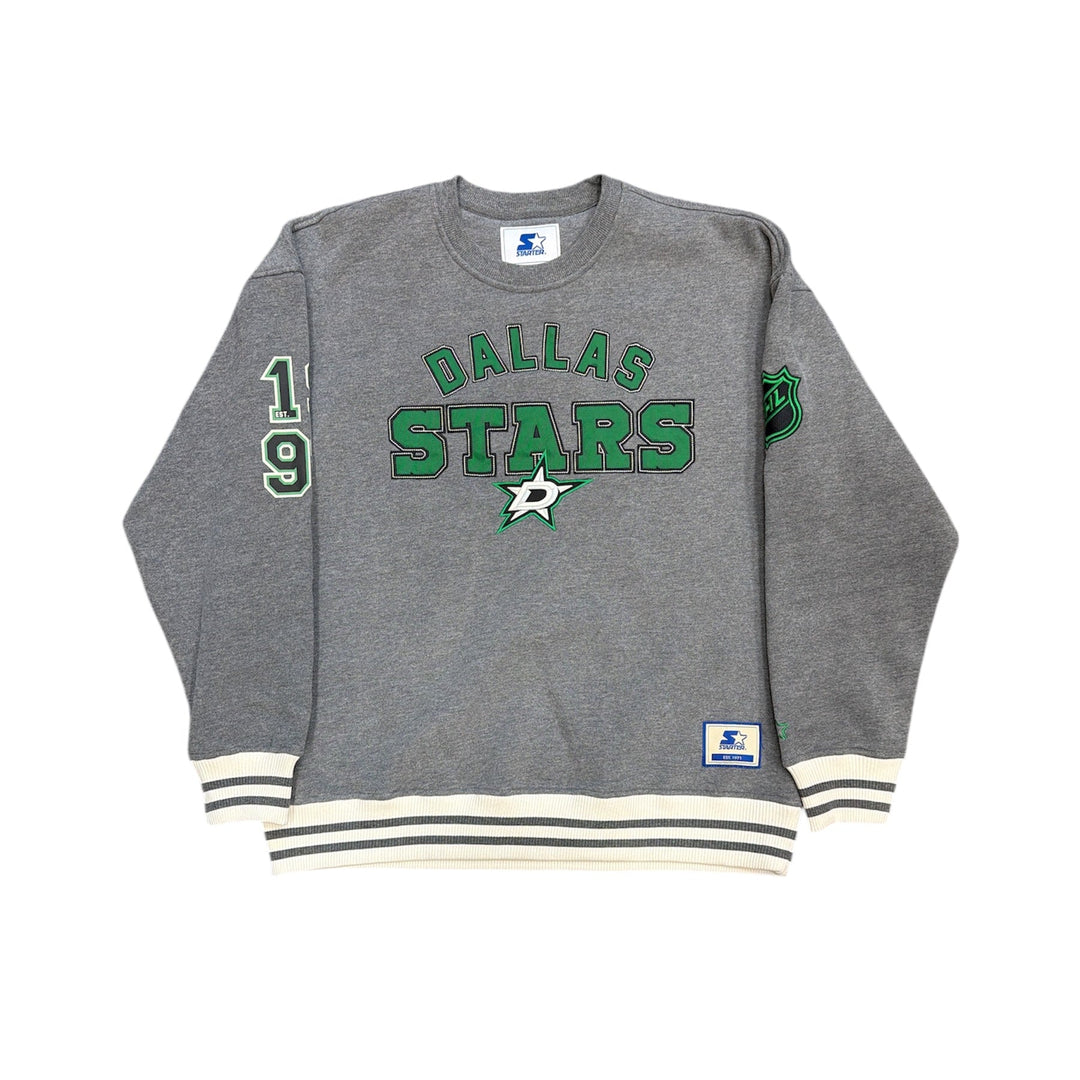 Grey Dallas Stars sweatshirt with logo on a white background