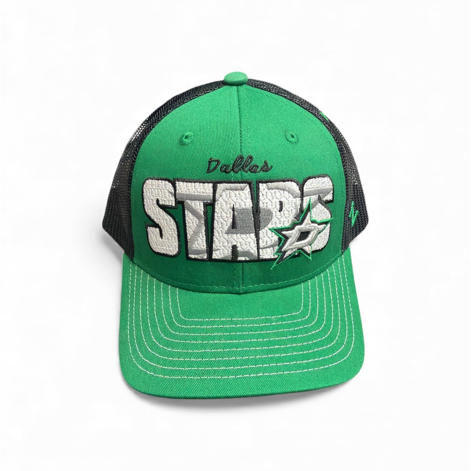 Green youth cap with 'Dallas Stars' logo on a white background