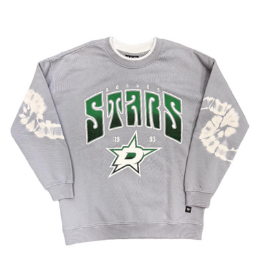 PHOTO OF DALLAS STARS WILD COLLECTIVE TIE DYE FREECE CREW - FRONT VIEW