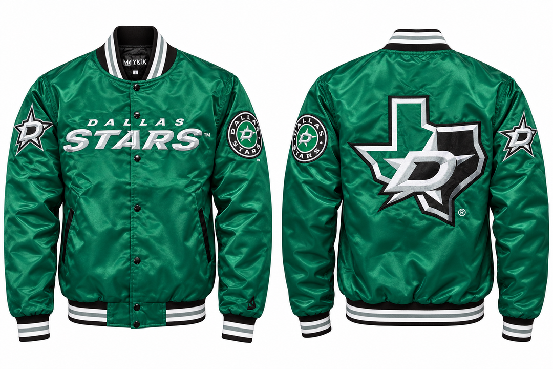 DALLAS STARS X YK1K SATIN VARSITY JACKET