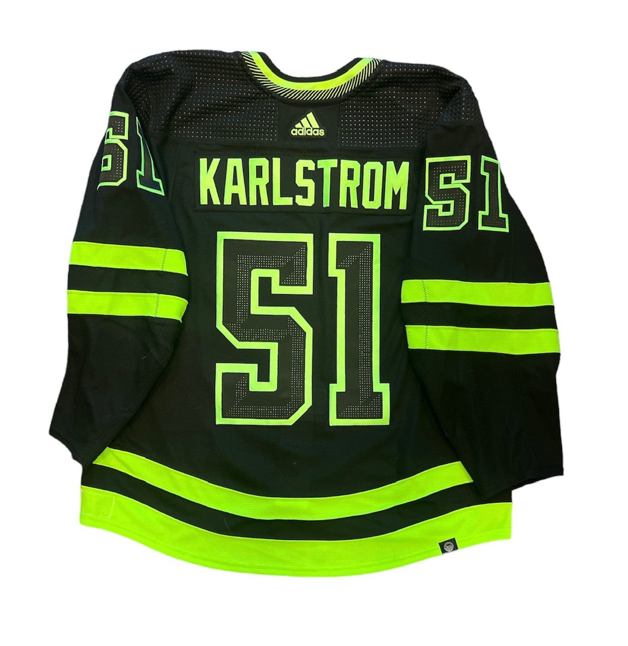 FREDRIK KARLSTROM 2022-23 GAME WORN BLACKOUT JERSEY - BACK VIEW