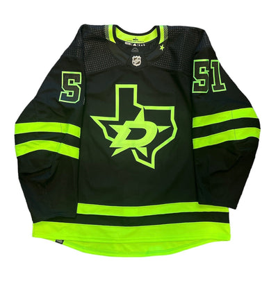 FREDRIK KARLSTROM 2022-23 GAME WORN BLACKOUT JERSEY - FRONT VIEW