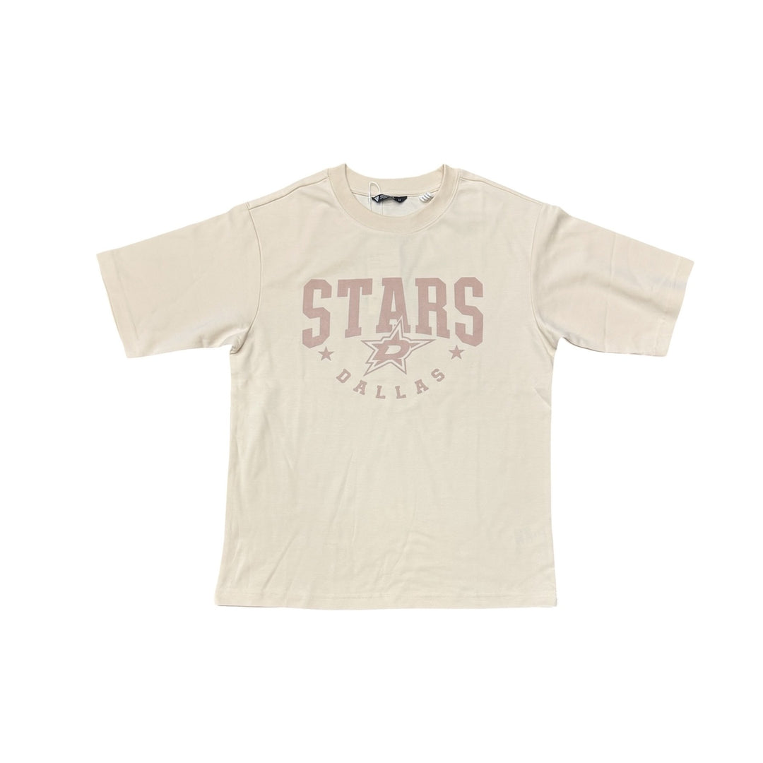 DALLAS STARS LUXE KNIT TOP SAND - FRONT VIEW