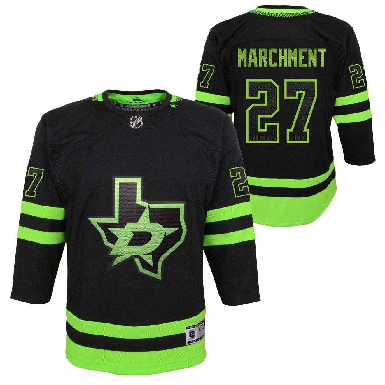 DALLAS STARS OUTERSTUFF YOUTH BLACKOUT MASON MARCHMENT 3RD PREMIER JERSEY