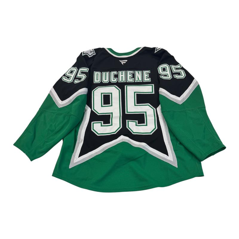 MATT DUCHENE PLAYOFF GAME WORN '99 ALTERNATE JERSEY BACK VIEW 
'DUCHENE' & #95 ON BACK