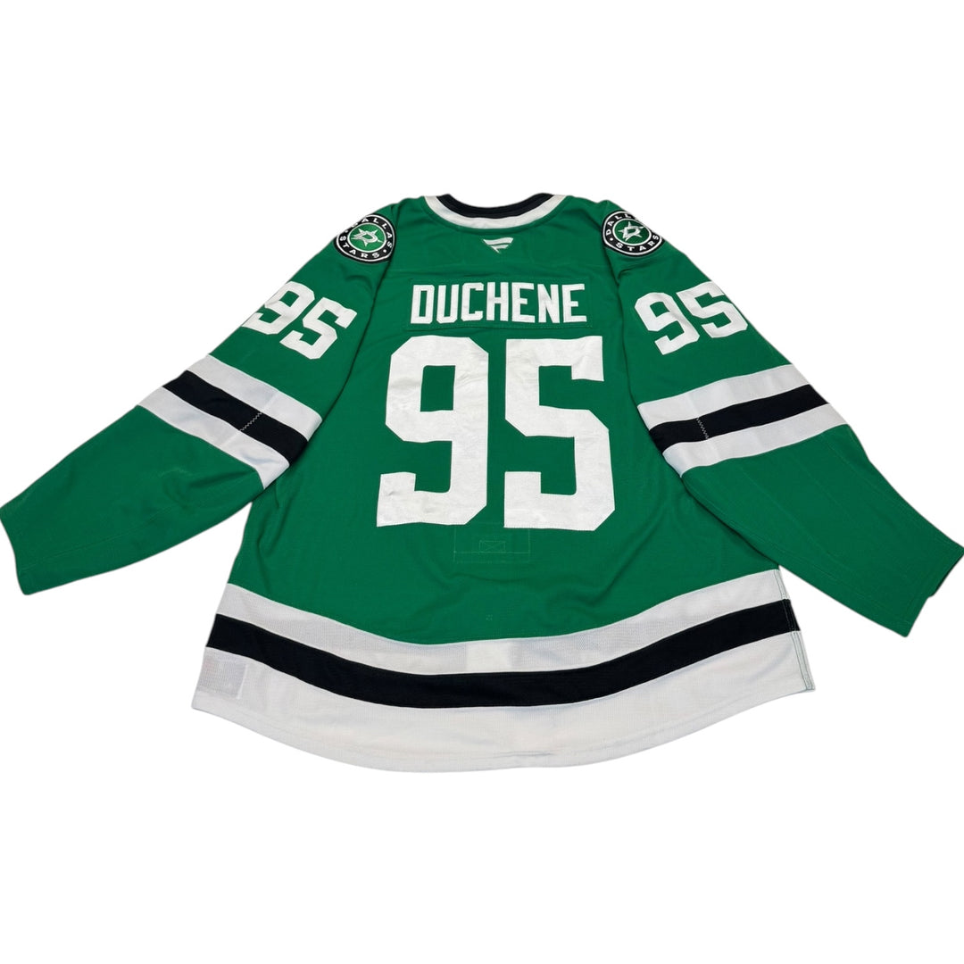 Game worn Dallas Stars Home hockey jersey with number 95 and name 'Duchene' on a white background