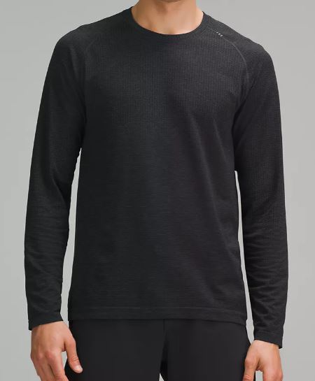 Photo of Lululemon model wearing Metal Vent Texh long sleeve in Black