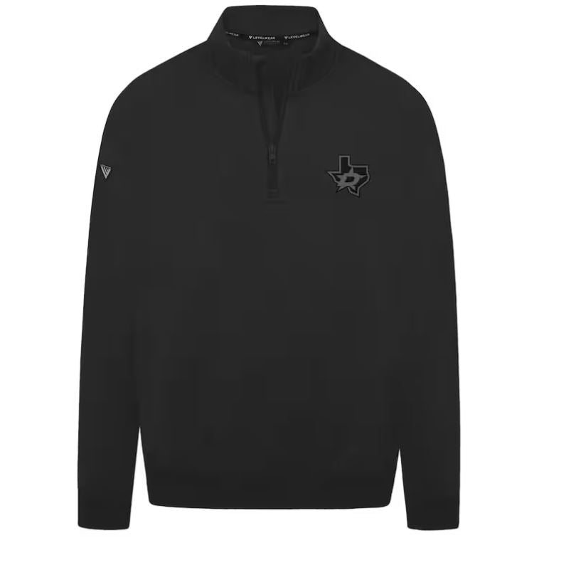 Vendor Photo of Dallas Stars Levelwear Murray Quarter Zip Pullover in Black - Front View