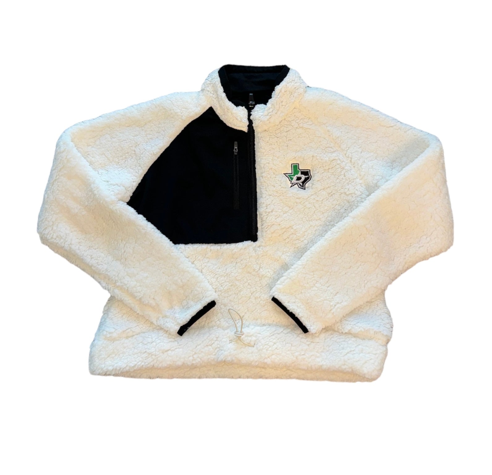 DALLAS STARS ANTIGUA WOMEN'S SHERPA FUSION 1/4 ZIP - FRONT VIEW 