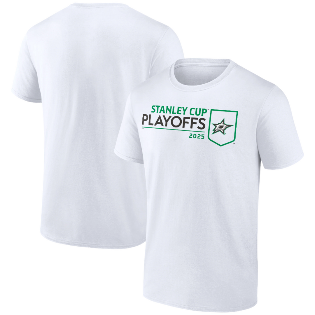Photo of Dallas Stars Fanatics Playoff Event Logo Short Sleeve Tee - Front/Back View