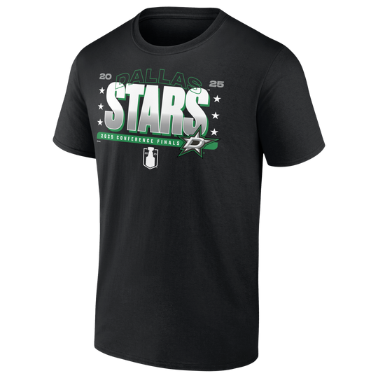 DALLAS STARS FANATICS 2025 WESTERN CONFERENCE FINAL ROSTER TEE -FRONT VIEW