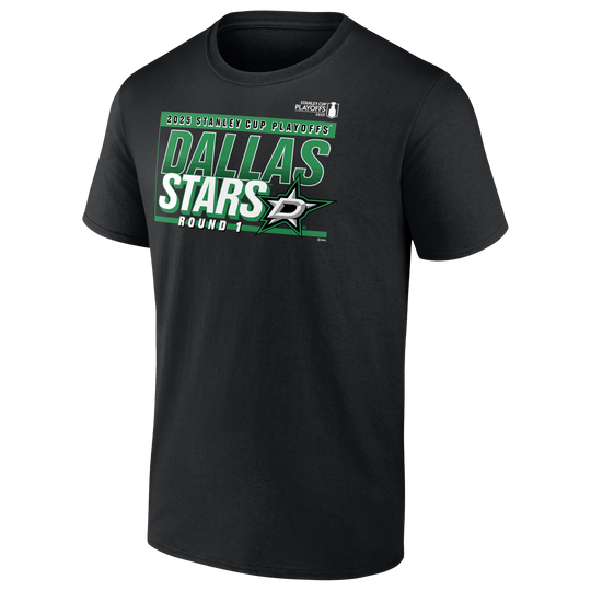 DALLAS STARS FANATICS 2025 ROUND 1 PLAYOFF ROSTER S/S TEE - FRONT VIEW