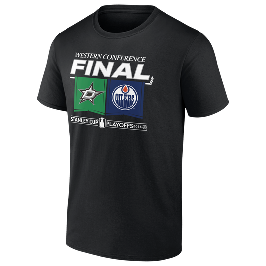 DALLAS STARS FANATICS 2025 WESTERN CONFERENCE FINAL MATCH-UP TEE - FRONT LOGO VIEW