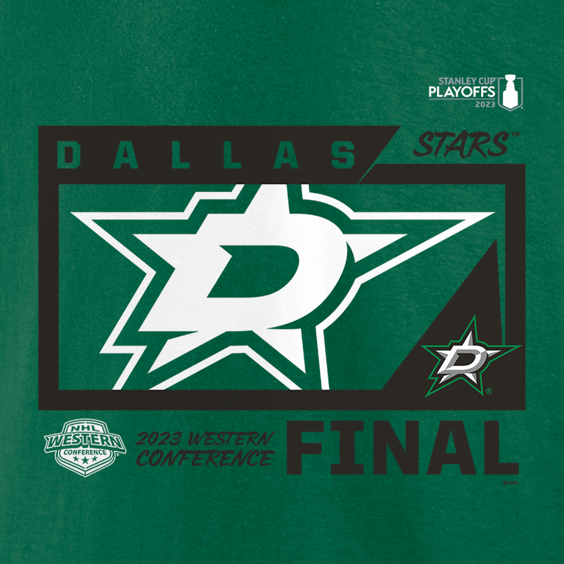 Dallas Stars 2023 Stanley Cup Playoffs Triblend Crease Shirt