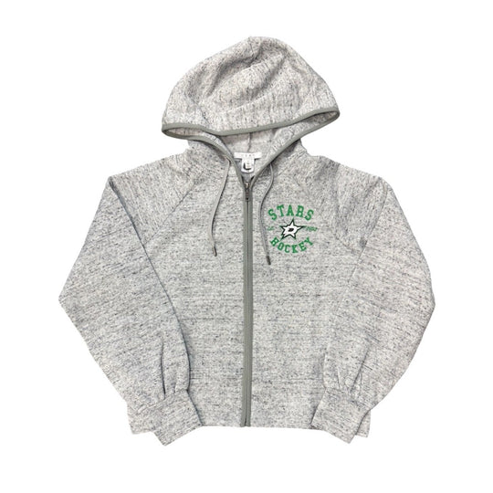 DALLAS STARS WEAR BY ERIN ANDREWS SPECKLED FLEECE FULL ZIP HOODIE - FRONT VIEW