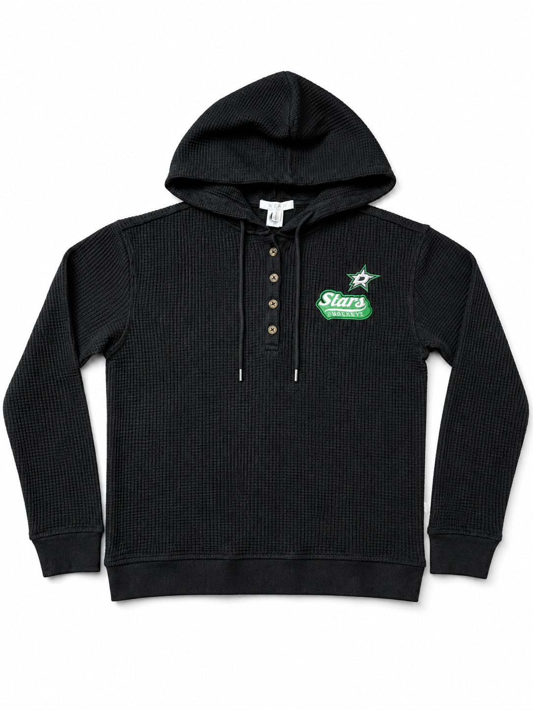 DALLAS STARS WAFFLE KNIT HOODIE - FRONT VIEW