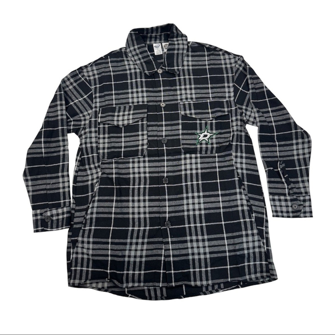 DALLAS STARS WOMENS CONCEPT SPORT BOYFRIEND FLANNEL LONG SLEEVE SHIRT - FRONT VIEW