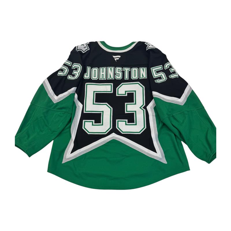WYATT JOHNSTON PLAYOFF GAME WORN '99 ALTERNATE JERSEY BACK VIEW 
"JOHNSTON" & #53 ON BACK