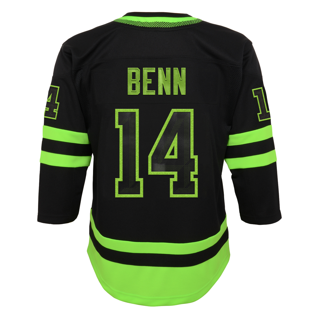 DALLAS STARS OUTERSTUFF YOUTH BLACKOUT JAMIE BENN 3RD PREMIER JERSEY - BACK VIEW