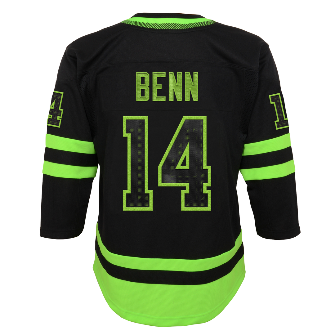DALLAS STARS OUTERSTUFF YOUTH BLACKOUT JAMIE BENN 3RD PREMIER JERSEY - BACK VIEW