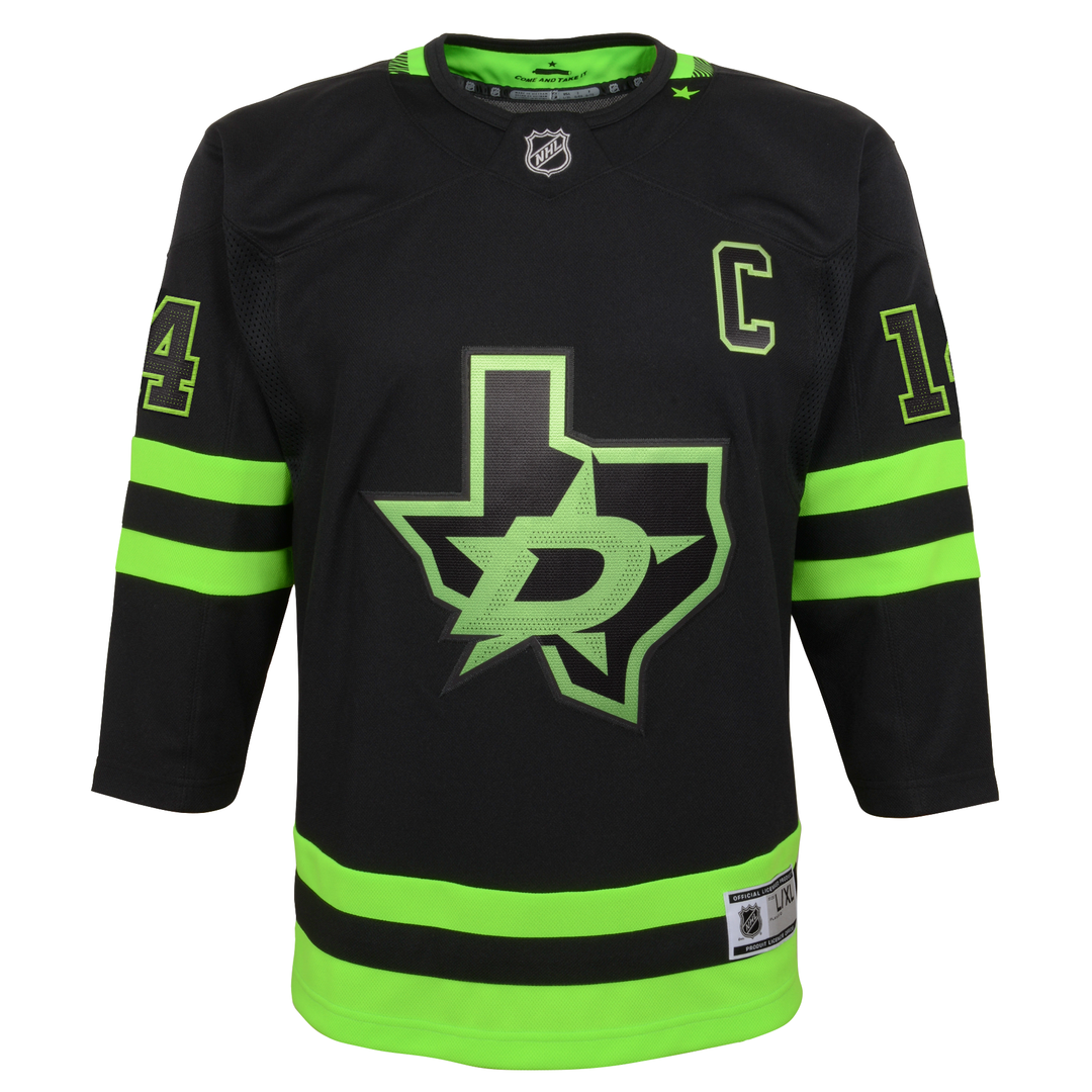 DALLAS STARS OUTERSTUFF YOUTH BLACKOUT JAMIE BENN 3RD PREMIER JERSEY - FRONT VIEW