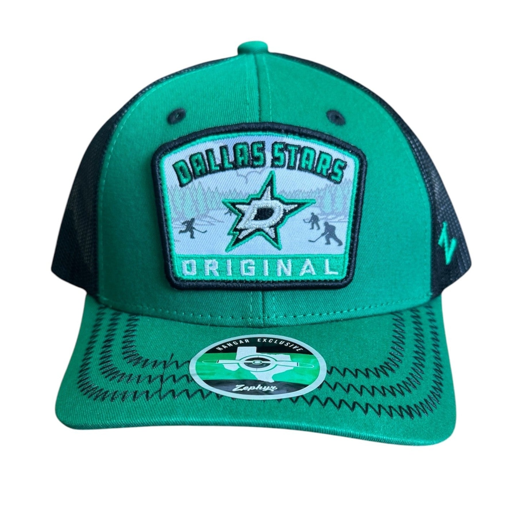 DALLAS STARS ZEPHYR ZIGZAG STITCH CAP - FRONT VIEW